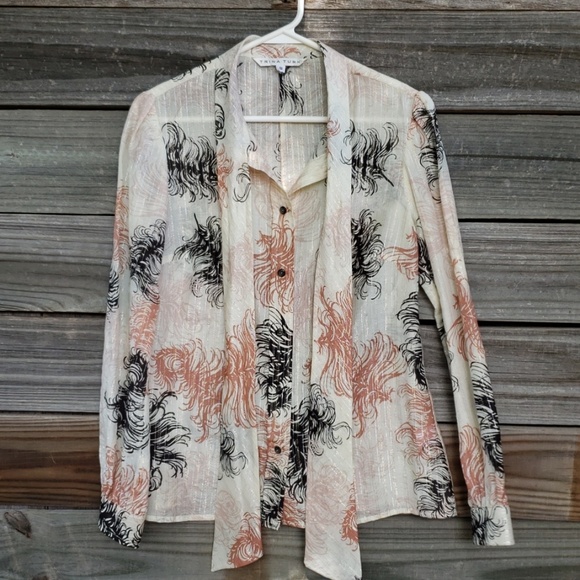 Trina Turk Button Down Shirt Top Blouse Small - Picture 1 of 8